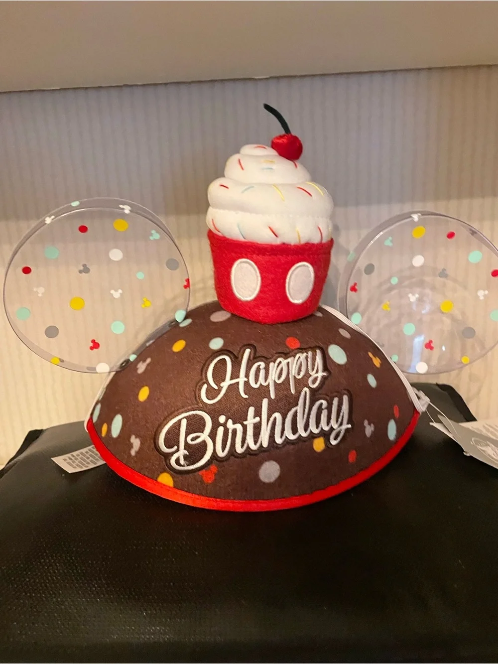 NWT Disney Happy Birthday Cupcake Mickey Mouse Ear Hat Disney World Parks